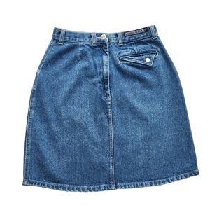 Vintage Unionbay Denim Midi Skirt With Pockets Vintage Size 11